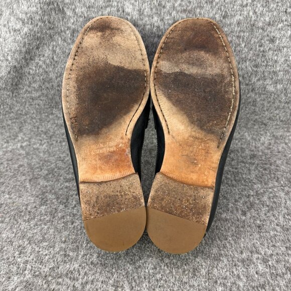 ✅Mens 11M Johnston Murphy Moc-Toe Black Leather Penny Loafers Classic Whale Tale - Picture 4 of 13